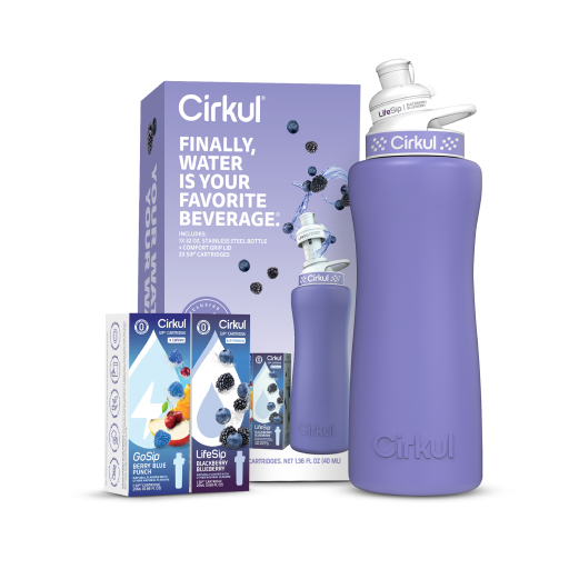 32oz. Matte Periwinkle Stainless Steel Bottle Starter Kit Y8